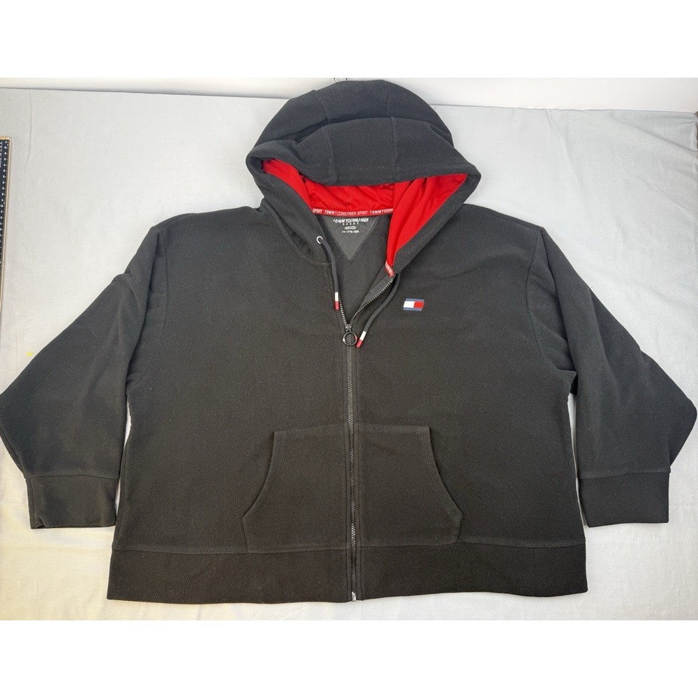 Tommy Hilfiger Sport Hoodie 3XL Black Fleece Zip Athleisure